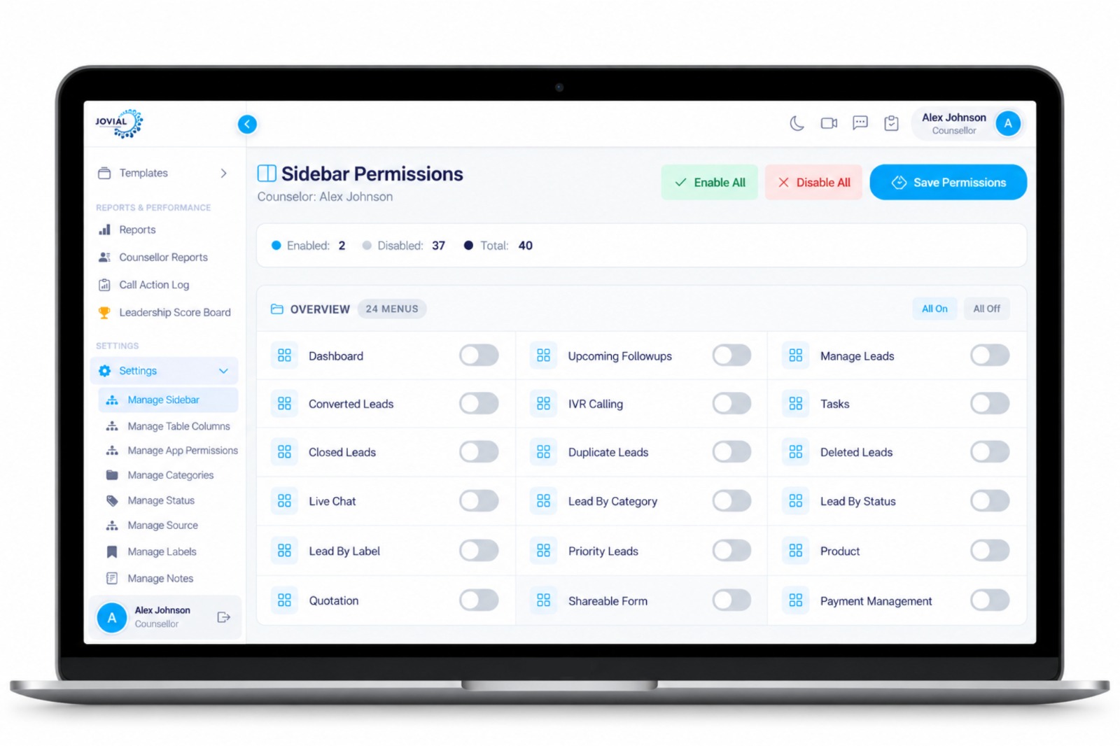 Configure team sidebar permissions